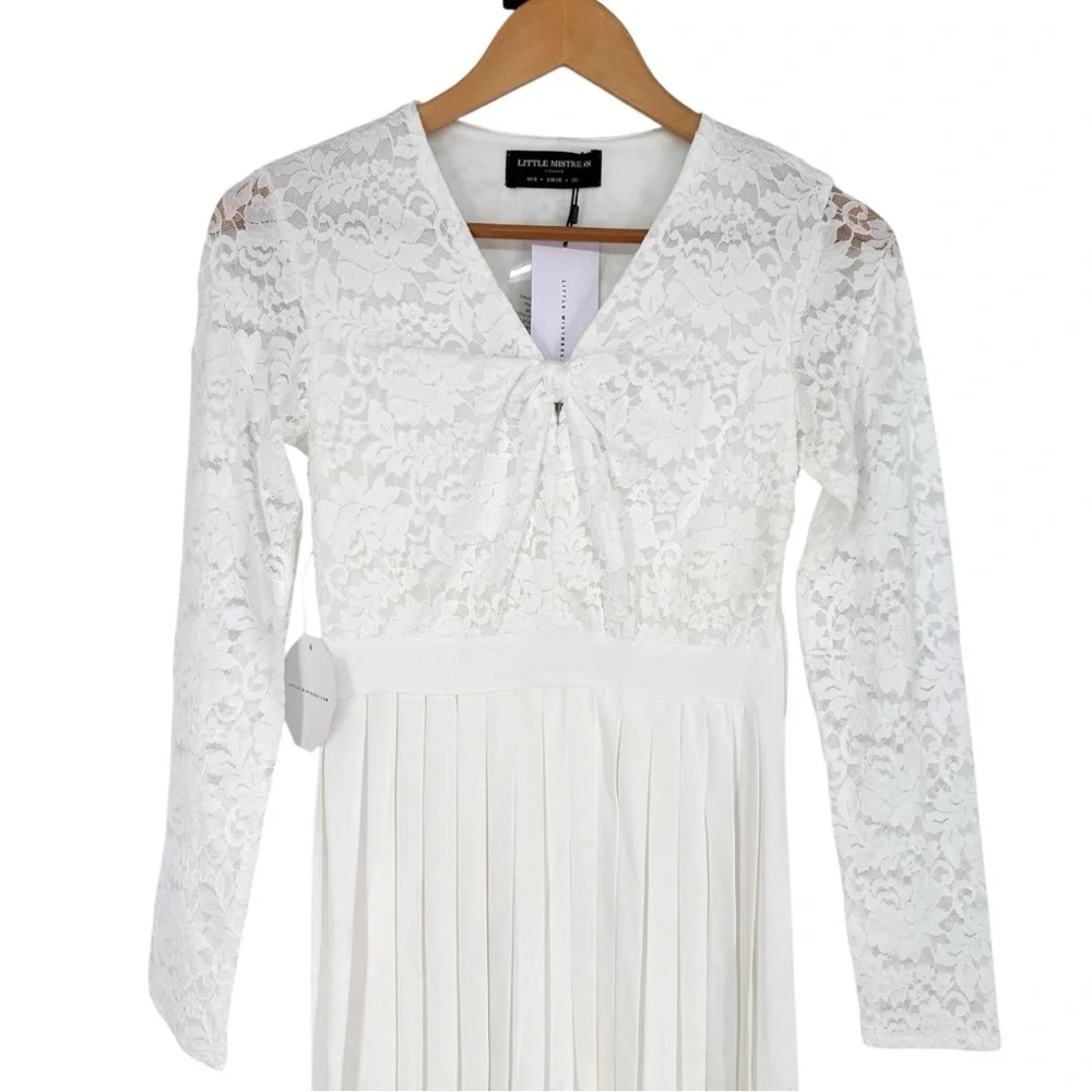 Little Mistress Lacing Down the Aisle Midaxi Dress size US 4 Long Sleeves Modest - Picture 4 of 16